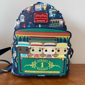 Loungefly Disney Parks Blue Railway Mini Backpack